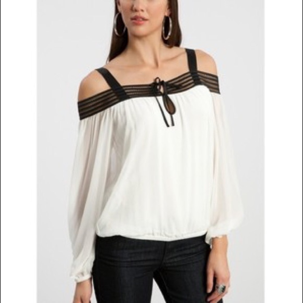 Guess by Marciano 💯 Silk Off Shoulder Top/Blouse